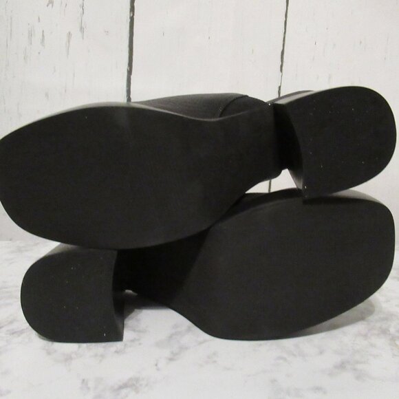 Eric Javits Mule Clogs 10 Black Leather Lizard Genevieve Heeled Non Skid - Picture 6 of 7